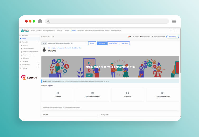 screenshot of Atnova Campus